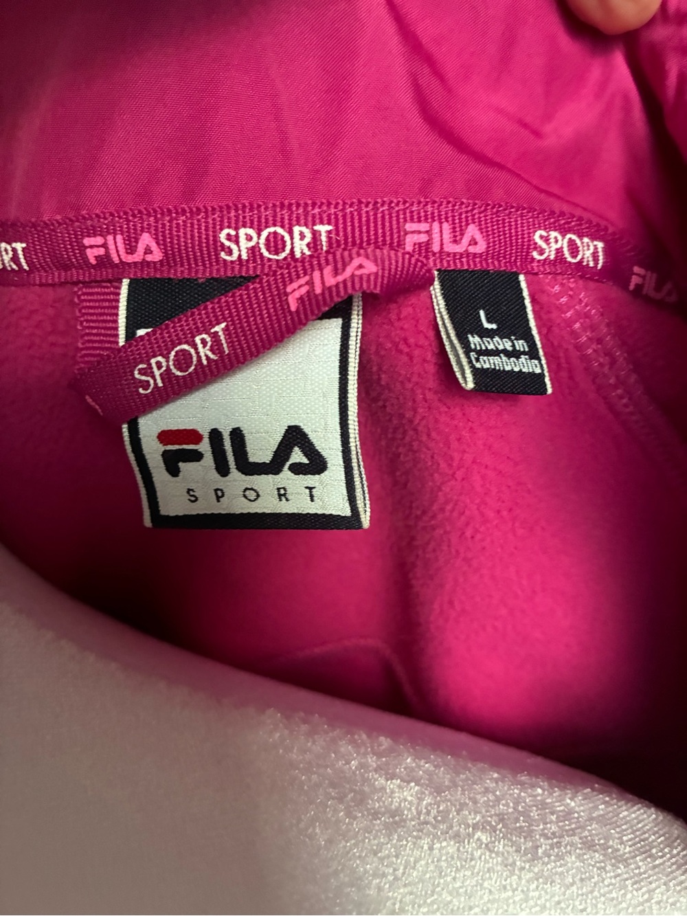 Fila Sport Hot Pink Fleece Lined Softshell Jacket Full Zip Women Size L - Picture 4 of 6